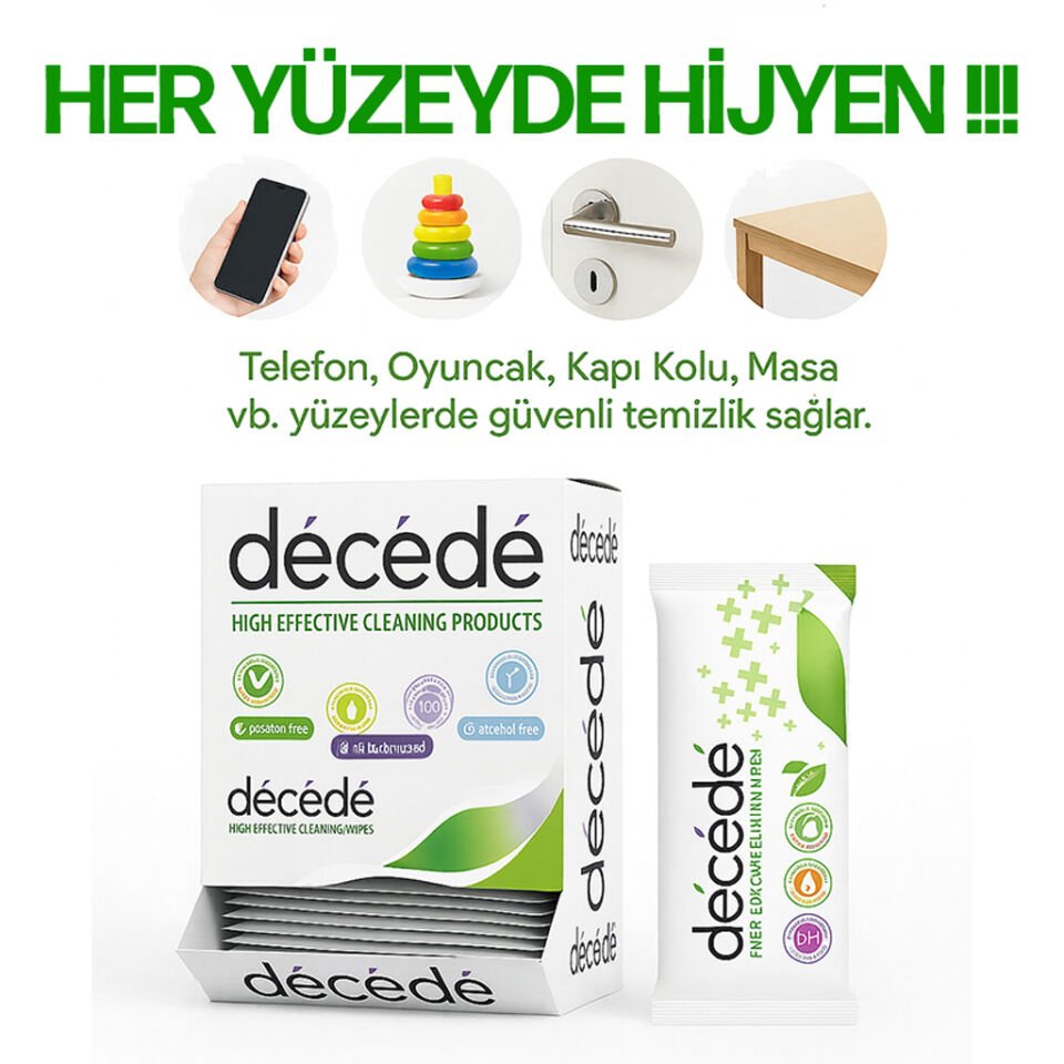 Decede Tek Kullanımlık El Temizleme Mendili 100’lü