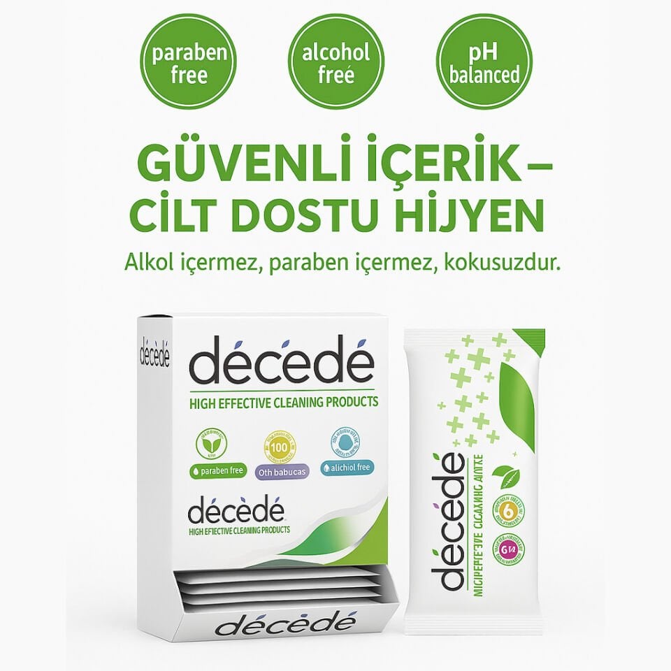 Decede Tek Kullanımlık El Temizleme Mendili 100’lü