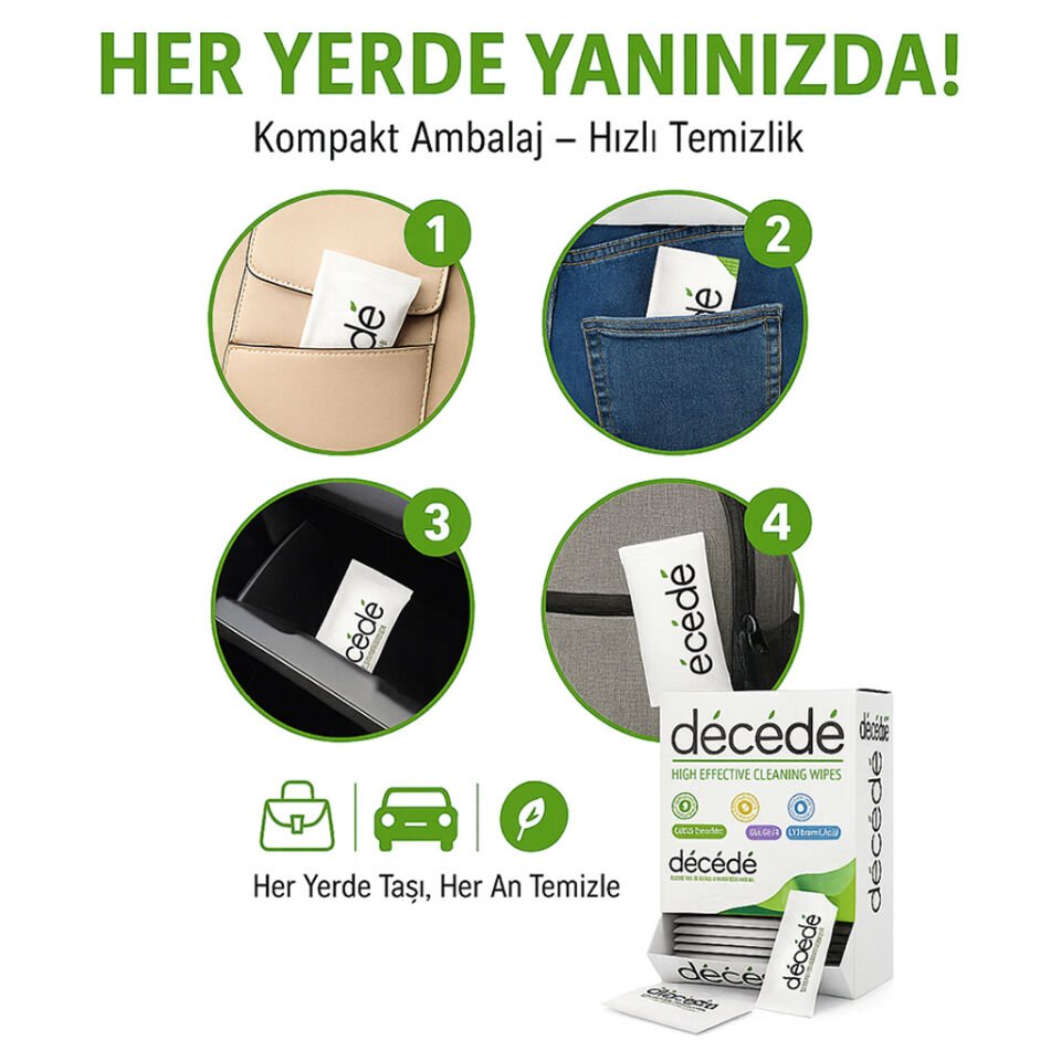 Decede Tek Kullanımlık El Temizleme Mendili 100’lü